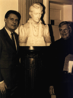 Prof. Dr. Joseph A. Kruse und Karlheinz B&ouml;hm am ersten Dezember 1996 im Heinrich-Heine-Institut anl&auml;&szlig;lich einer Heine-Lesung durch B&ouml;hm